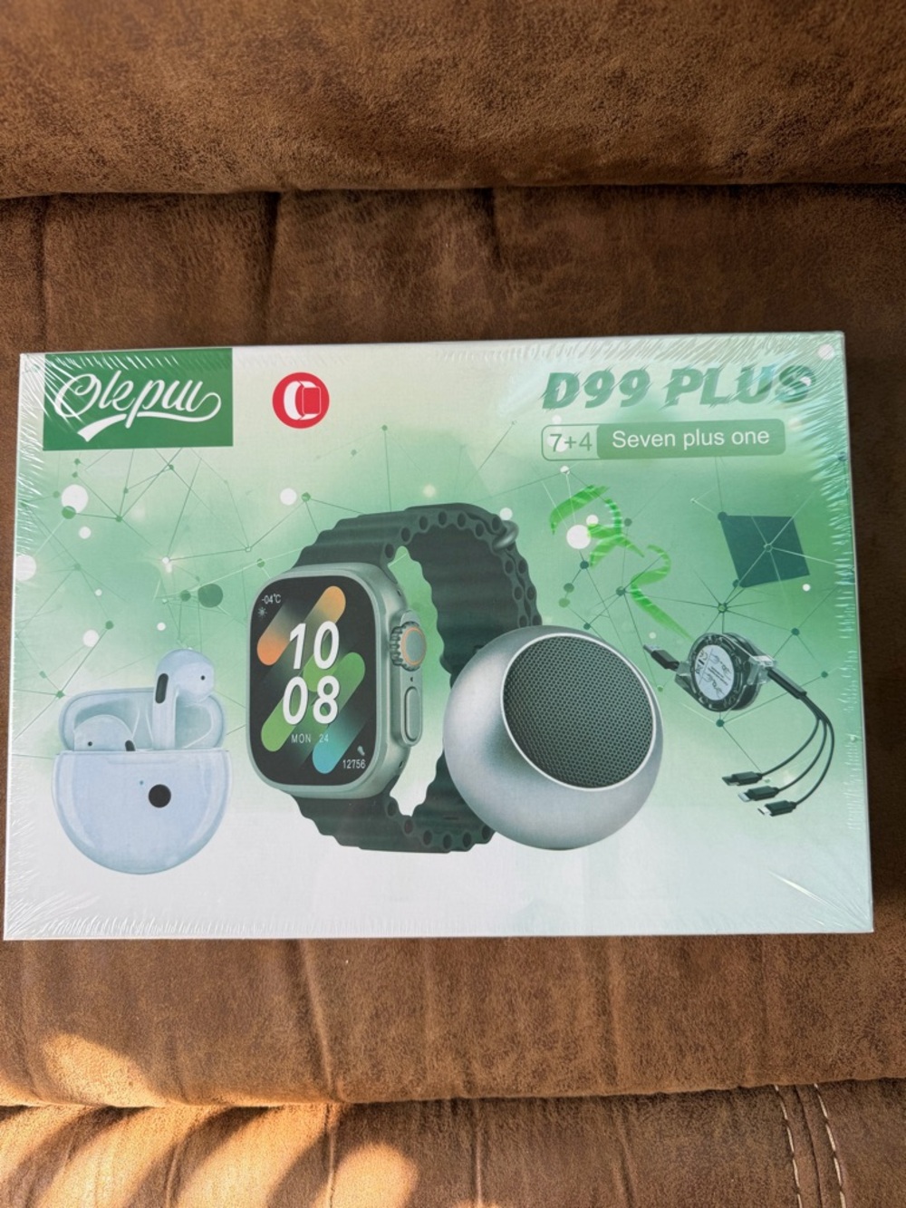 D99 PLUS Smartwatch Bundle in Green and Silver